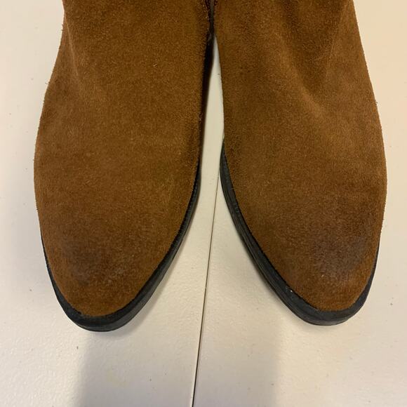 Cougar Suede Boots Ankle Chelsea Pull On Brown Almond Toe Waterproof Fall Winter - Picture 10 of 11